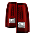 SPYDER xTune 03-06 Chevy Silverado 1500 Light Bar Style LED Tail Lights - Red Clear (ALT-JH-CS03-LBLED-RC) 9036828