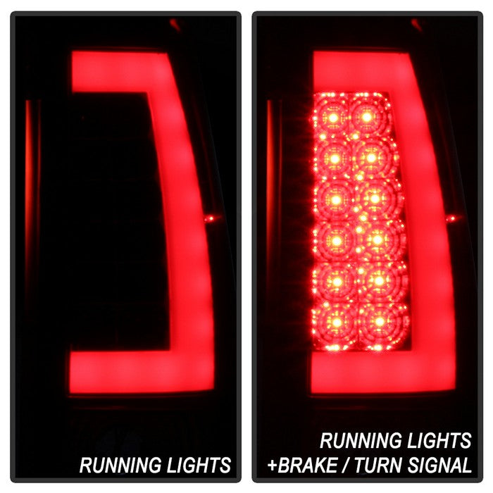 SPYDER xTune 03-06 Chevy Silverado 1500 Light Bar Style LED Tail Lights - Red Clear (ALT-JH-CS03-LBLED-RC) 9036828