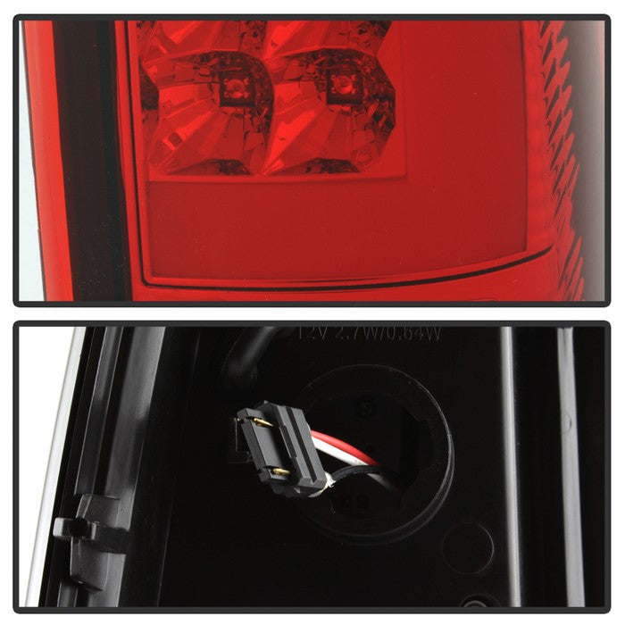 SPYDER xTune 03-06 Chevy Silverado 1500 Light Bar Style LED Tail Lights - Red Clear (ALT-JH-CS03-LBLED-RC) 9036828