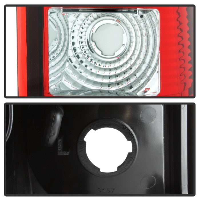 SPYDER xTune 03-06 Chevy Silverado 1500 Light Bar Style LED Tail Lights - Red Clear (ALT-JH-CS03-LBLED-RC) 9036828