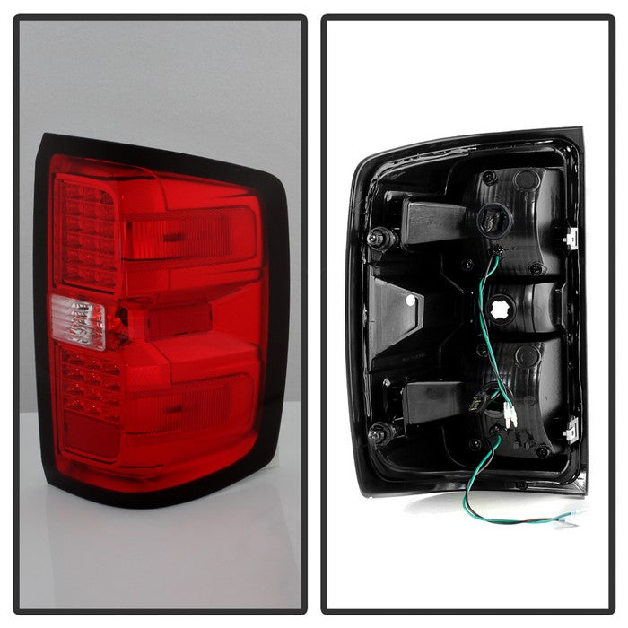 SPYDER xTune Chevy 1500 14-16 / Silverado 2500HD/3500HD LED Tail Lights - Red Clear ALT-JH-CS14-LED-RC 9036569