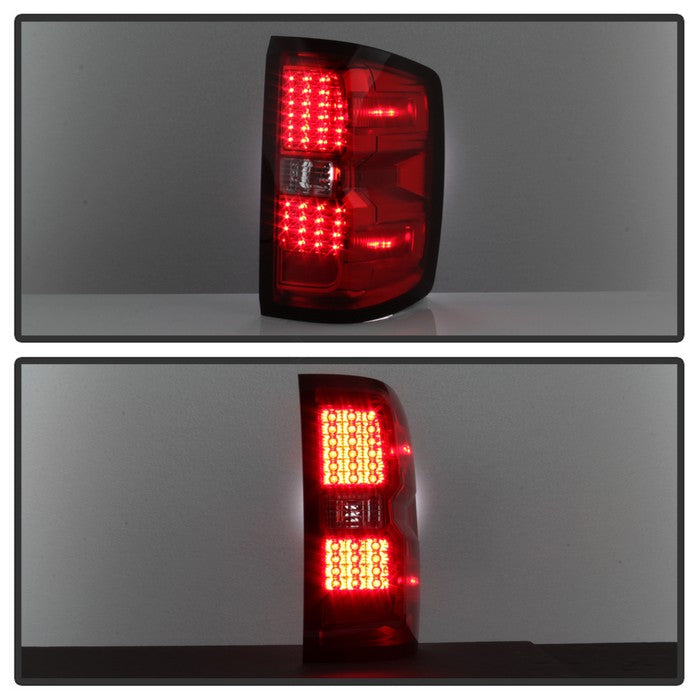 SPYDER xTune Chevy 1500 14-16 / Silverado 2500HD/3500HD LED Tail Lights - Red Clear ALT-JH-CS14-LED-RC 9036569