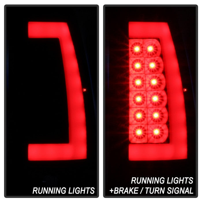 SPYDER xTune 99-02 Chevy Silverado 1500 Light Bar Style LED Tail Lights - Black (ALT-JH-CS99-LBLED-BK) 9036798