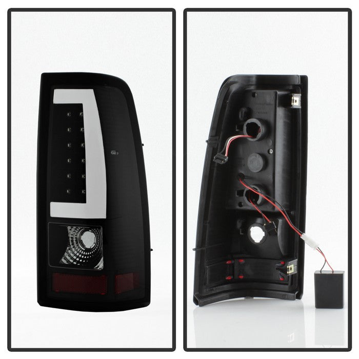 SPYDER xTune 99-02 Chevy Silverado 1500 Light Bar Style LED Tail Lights - Black (ALT-JH-CS99-LBLED-BK) 9036798