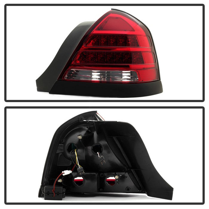 SPYDER Xtune 98-11 Ford Crown Victoria LED Tail Lights -Red Clear ALT-JH-CVIC98-LED-PI-RC 9032868