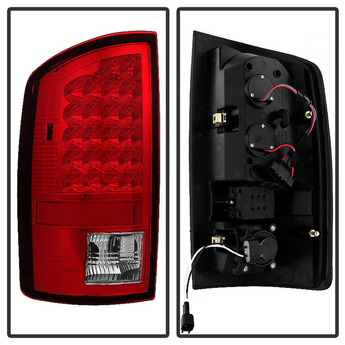 SPYDER Xtune Dodge Ram 07-08 1500 / Ram 07-09 2500/3500 LED Tail Lights Red Clear ALT-JH-DR07-LED-RC 5073037