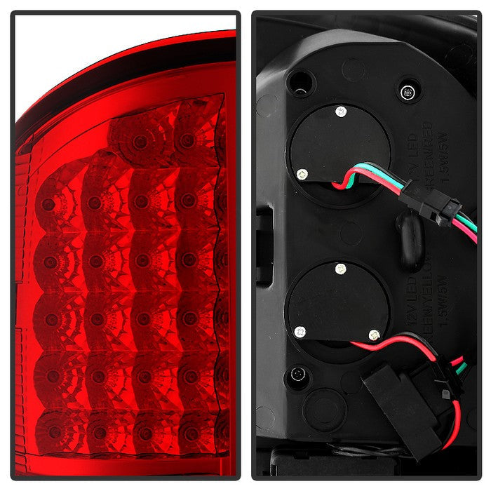 SPYDER Xtune Dodge Ram 07-08 1500 / Ram 07-09 2500/3500 LED Tail Lights Red Clear ALT-JH-DR07-LED-RC 5073037