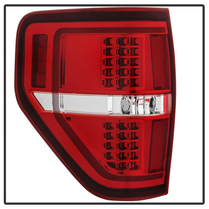 SPYDER xTune 09-14 Ford F-150 Light Bar LED Tail Lights - Red Clear (ALT-JH-FF15009-LBLED-RC) 9042201