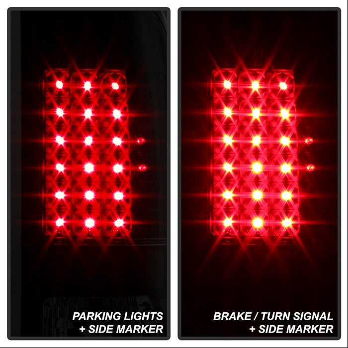 SPYDER Xtune Ford F150 Styleside 97-03 / F250/350/450/550 99-07 LED Tail Lights Black ALT-JH-FF15097-LED-BK 9027635