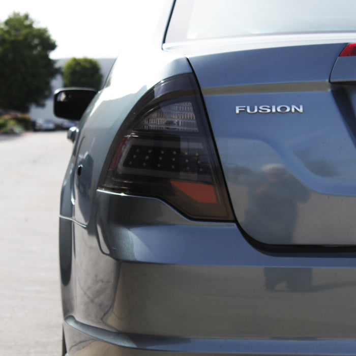 SPYDER xTune 10-12 Ford Fusion Light Bar LED Tail Lights - Black Smoked (ALT-JH-FFU10-LBLED-BSM) 9041662