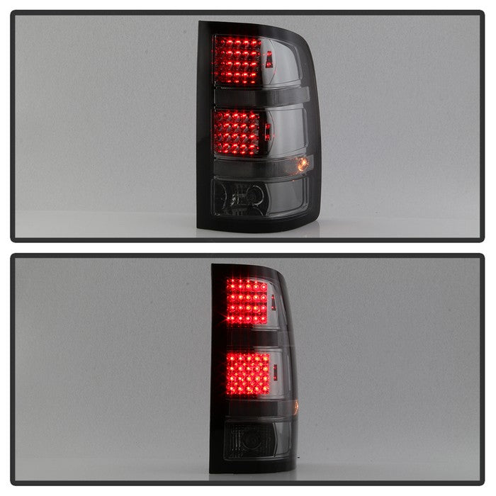 SPYDER Xtune GMC Sierra 07-13 (Not Fit 3500 Dually 4 Rear Wheels) LED Tail Lights Smoked ALT-JH-GS07-LED-SM 9034084
