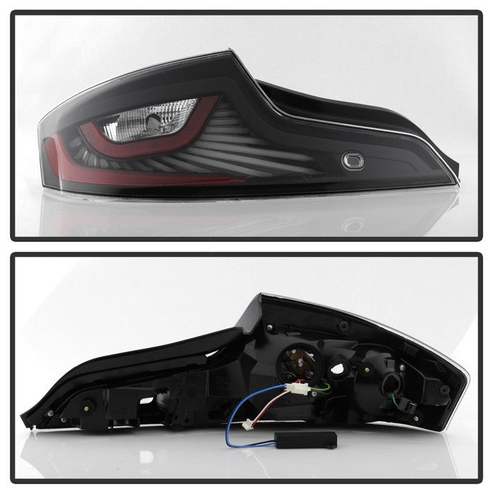 SPYDER xTune 06-07 Infiniti G35 Coupe LED Light Tube Style Tail Lights - Black (ALT-JH-IG3506-LEDLB-BK) 9037719
