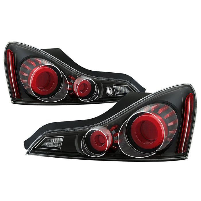 SPYDER xTune 08-13 Infiniti G37 Coupe LED Tube Style Tail Lights - Black (ALT-JH-IG37-2D-LBLED-BK) 9048562
