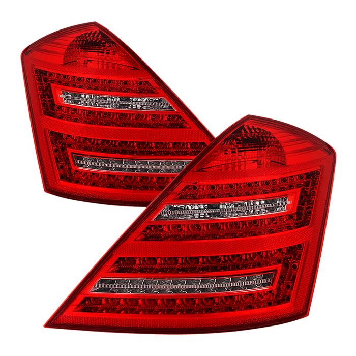 SPYDER Xtune Mercedes Benz W221 S-Class 07-09 LED Tail Lights Red Clear ALT-JH-MBW221-LED-RC 9028458