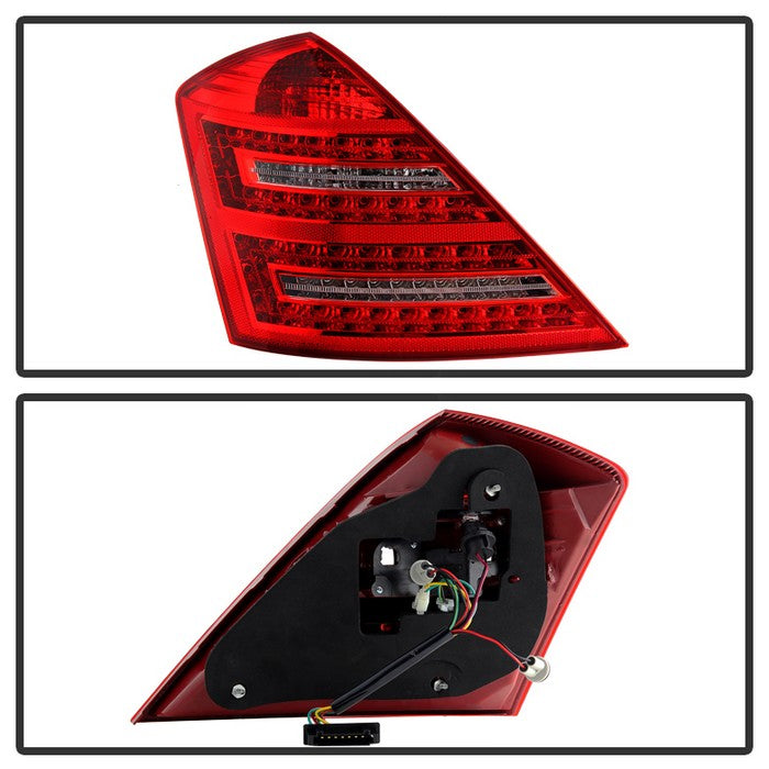 SPYDER Xtune Mercedes Benz W221 S-Class 07-09 LED Tail Lights Red Clear ALT-JH-MBW221-LED-RC 9028458