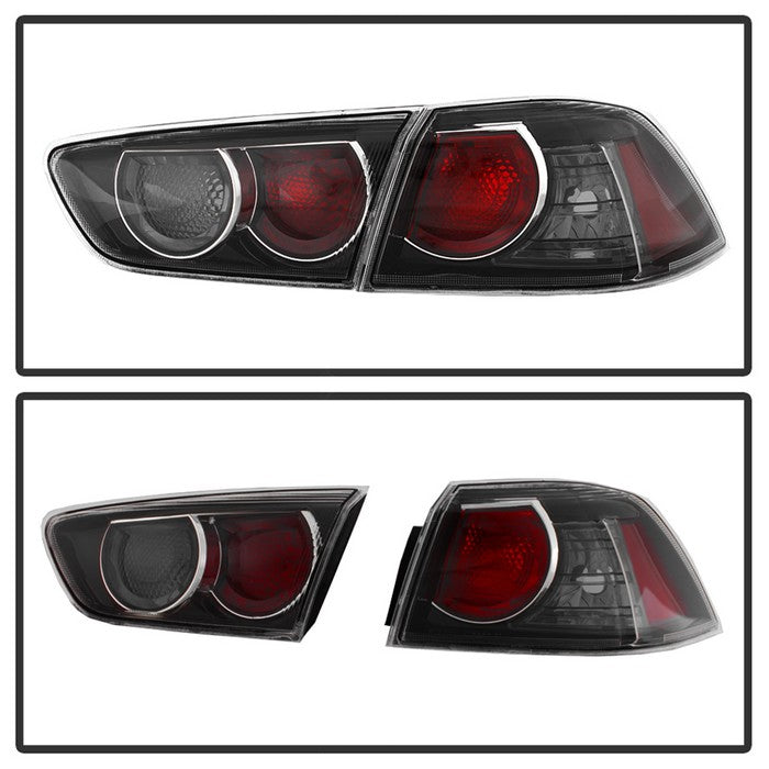 SPYDER xTune 08-15 Mitsubishi Lancer OE Style Tail Lights - Black Smoke ALT-JH-MLEVO08-BSM 9938771
