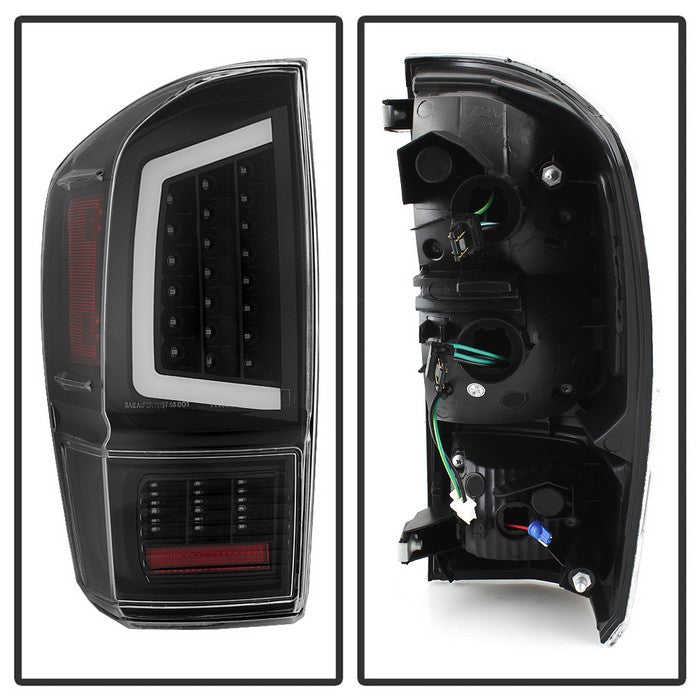 SPYDER xTune 16-18 Toyota Tacoma Light Bar LED Tail Lights - Black (ALT-JH-TTA16-LBLED-BK) 9041686