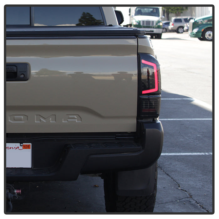 SPYDER xTune 16-18 Toyota Tacoma Light Bar LED Tail Lights - Black Smoked (ALT-JH-TTA16-LBLED-BSM) 9041693