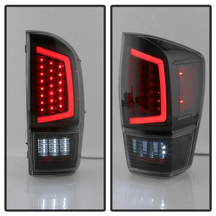 SPYDER xTune 16-18 Toyota Tacoma Light Bar LED Tail Lights - Black Smoked (ALT-JH-TTA16-LBLED-BSM) 9041693