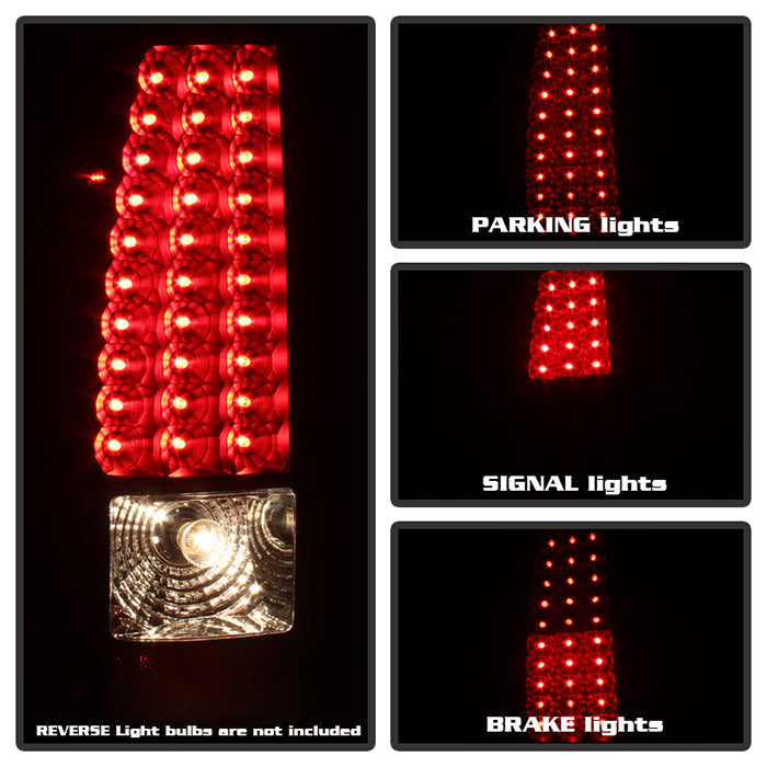 SPYDER Xtune 03-06 Silverado 1500/2500 (Will Not Fit Stepside) LED Tail Lights Black ALT-ON-CS03-LED-BK 5008763