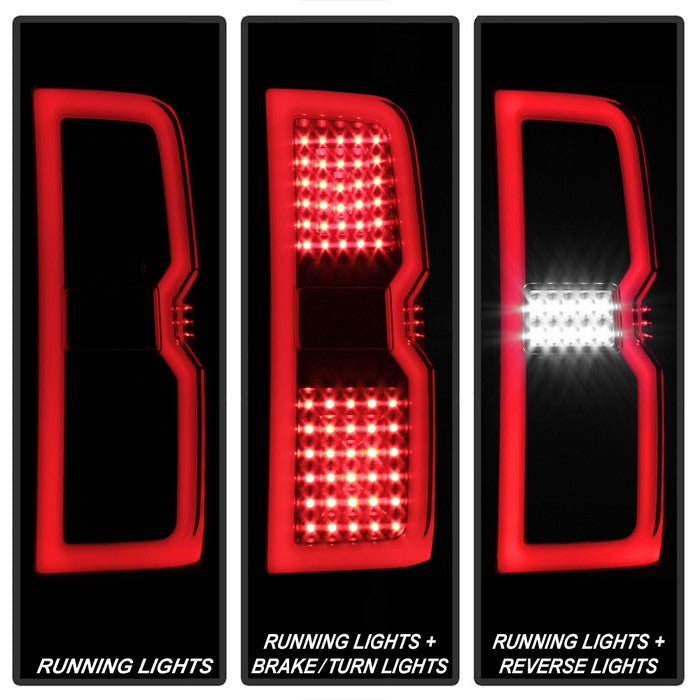 SPYDER xTune 14-16 Chevrolet Silverado 1500 Light Bar LED Tail Lights - Black (ALT-ON-CS14-LBLED-BK) 9040283