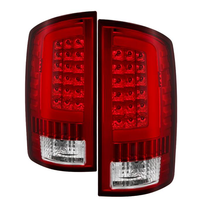 SPYDER xTune 02-06 Dodge Ram 1500 Light Bar LED Tail Light - Red Clear (ALT-ON-DRAM02V3-LBLED-RC) 9040276