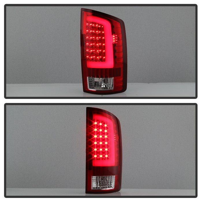 SPYDER xTune 02-06 Dodge Ram 1500 Light Bar LED Tail Light - Red Clear (ALT-ON-DRAM02V3-LBLED-RC) 9040276