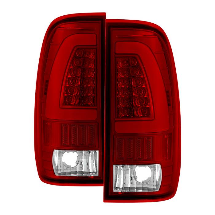SPYDER xTune Ford F150 Styleside 97-03 Light Bar LED Tail Lights - Red Clear ALT-ON-FF15097-LBLED-RC 5082091