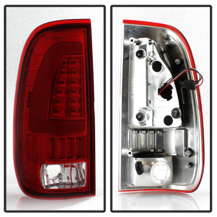 SPYDER xTune Ford F150 Styleside 97-03 Light Bar LED Tail Lights - Red Clear ALT-ON-FF15097-LBLED-RC 5082091