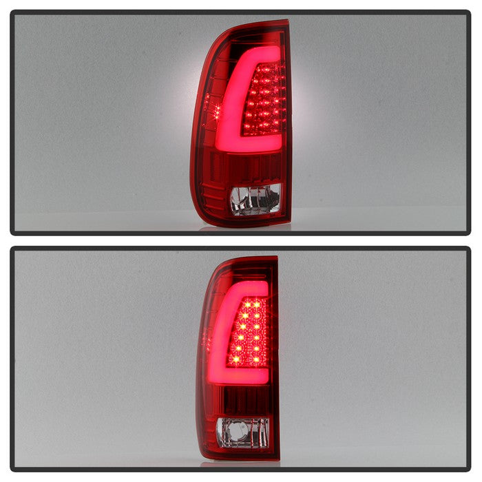 SPYDER xTune Ford F150 Styleside 97-03 Light Bar LED Tail Lights - Red Clear ALT-ON-FF15097-LBLED-RC 5082091
