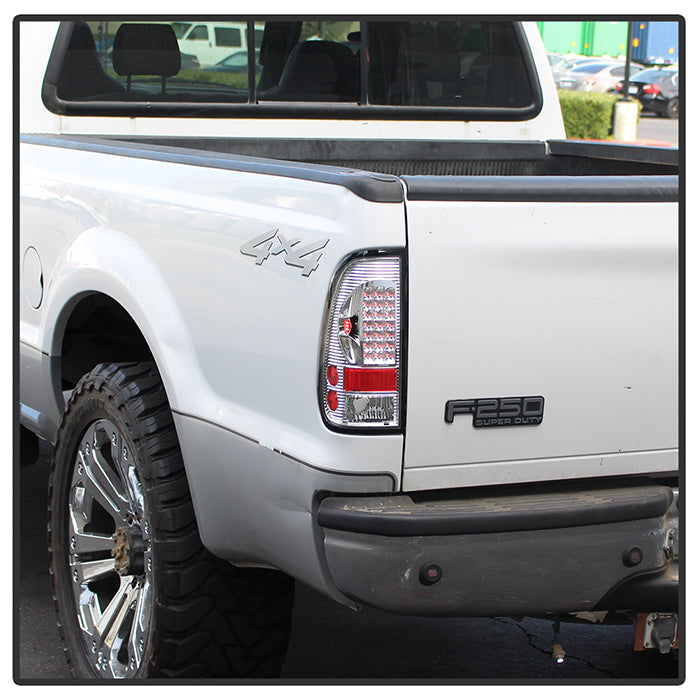SPYDER Xtune Ford F150 Styleside 97-03 / F250/350/450/550 99-07 LED Tail Lights Chrome ALT-ON-FF15097-LED-C 5012944