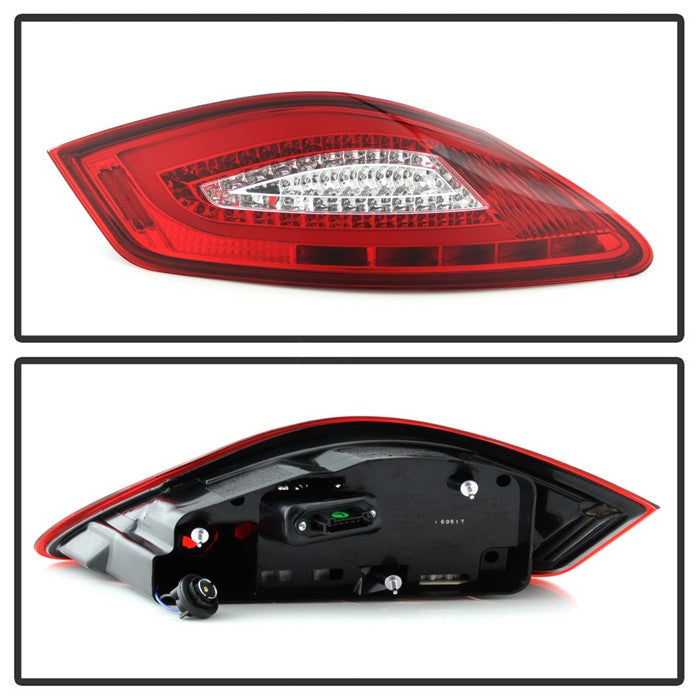 SPYDER xTune Porsche 987 Cayman 06-08 / Boxster 05-08 LED Tail Lights - Red Clear ALT-ON-P98705-LED-RC 9038600