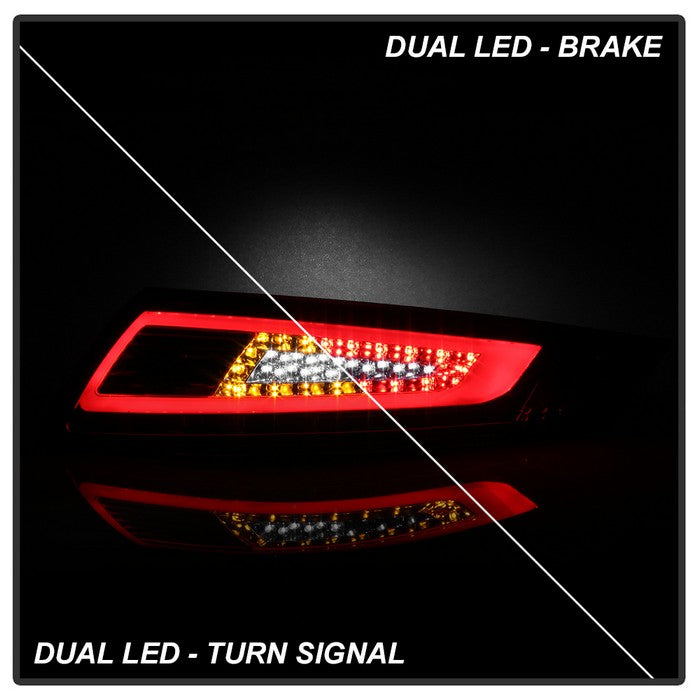 SPYDER xTune Porsche 911 997 05-08 Light Bar LED Tail Lights - Red Clear ALT-ON-P99705V2-LBLED-RC 9038631