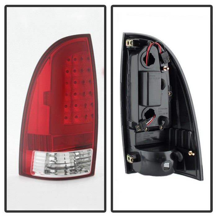 SPYDER xTune 05-15 Toyota Tacoma (Excl LED Tail Light) LED Tail Lights - Red Clear (ALT-ON-TT05-LBLED-RC) 5082138