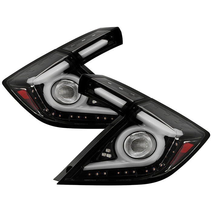 SPYDER 16-19 Honda Civic 5 Door Hatchback Light Bar LED Tail Lights - Black Chrome(ALT-YD-HC16HB-BC) 5088819