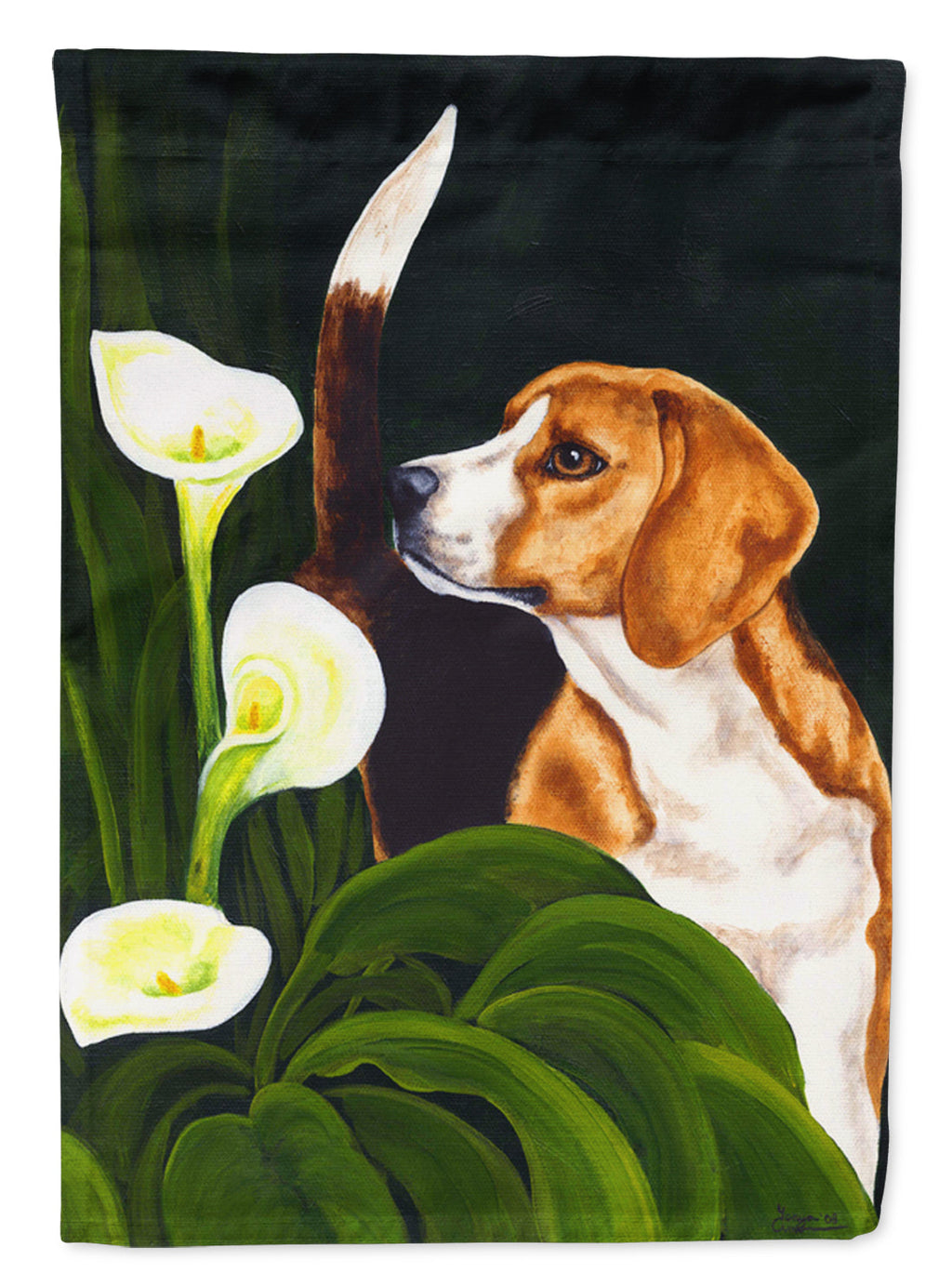 Beagle Lillies Garden Flag Mailbox Decorative Yard Banner Outside Patio Artwork for Flower Beds, Garden Size, Multicolor