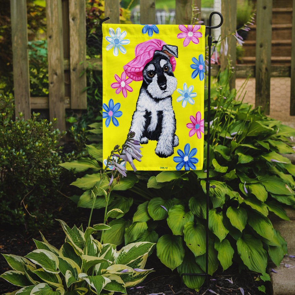 Spring Cutie Schnauzer Garden Flag Mailbox Decorative Yard Banner Outside Patio Artwork for Flower Beds, Garden Size, Multicolor