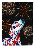 For our Heros Fireworks Patriotic Dalmatian Garden Flag Mailbox Decorative Yard Banner Outside Patio Artwork for Flower Beds, Garden Size, Multicolor