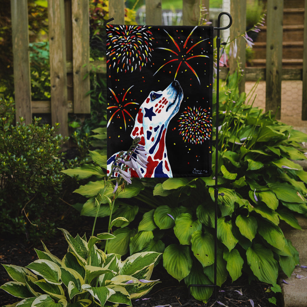 For our Heros Fireworks Patriotic Dalmatian Garden Flag Mailbox Decorative Yard Banner Outside Patio Artwork for Flower Beds, Garden Size, Multicolor