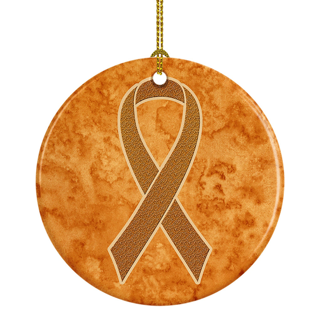 Orange Ribbon for Leukemia Awareness Ceramic Ornament Christmas Tree Hanging Decorations for Home Christmas Holiday, Party, Gift, 3 in, Multicolor