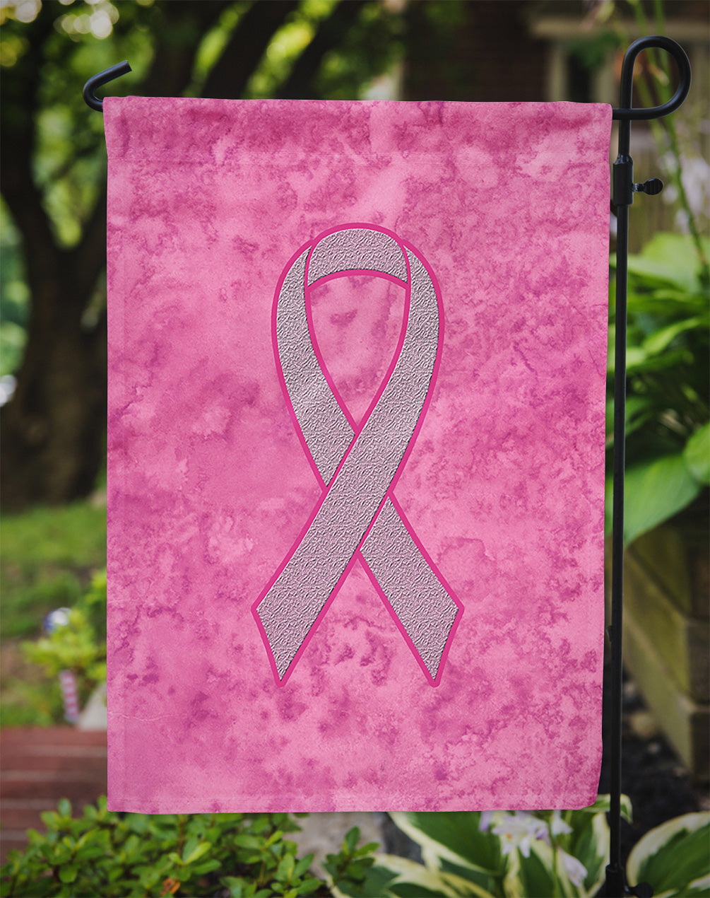 Pink Ribbon for Breast Cancer Awareness Garden Flag Mailbox Decorative Yard Banner Outside Patio Artwork for Flower Beds, Garden Size, Multicolor
