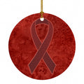 Burgundy Ribbon for Multiple Myeloma Cancer Awareness Ceramic Ornament Christmas Tree Hanging Decorations for Home Christmas Holiday, Party, Gift, 3 in, Multicolor