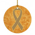 Peach Ribbon for Uterine Cancer Awareness Ceramic Ornament Christmas Tree Hanging Decorations for Home Christmas Holiday, Party, Gift, 3 in, Multicolor