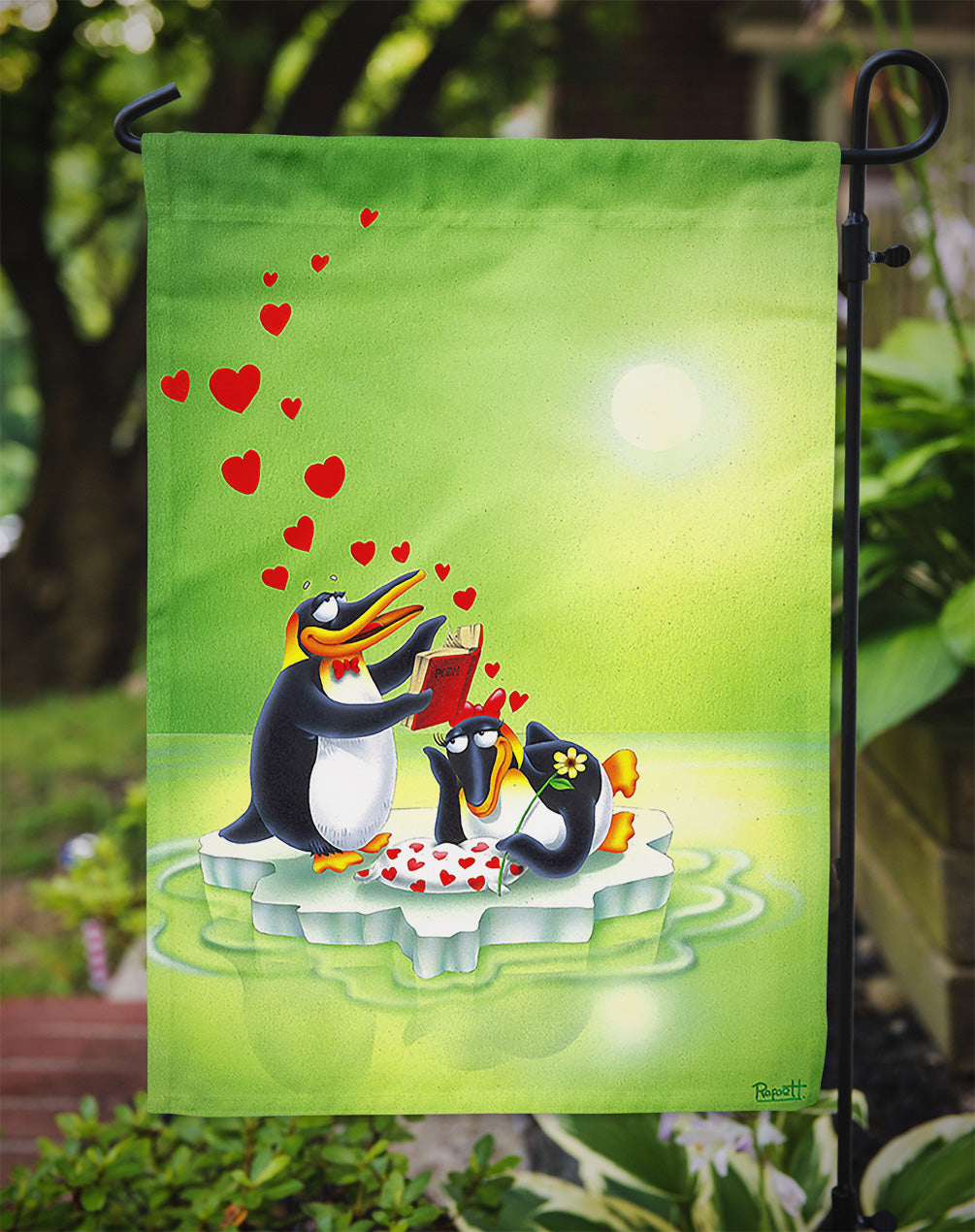 My Love Song Penguins Garden Flag Mailbox Decorative Yard Banner Outside Patio Artwork for Flower Beds, Garden Size, Multicolor