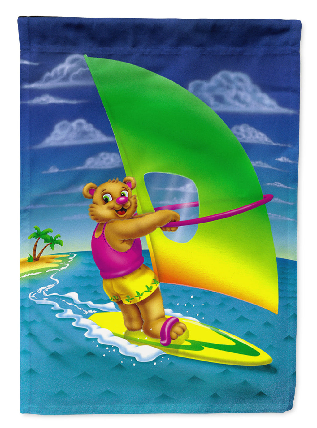 Teddy Bear Sailing Garden Flag Mailbox Decorative Yard Banner Outside Patio Artwork for Flower Beds, Garden Size, Multicolor