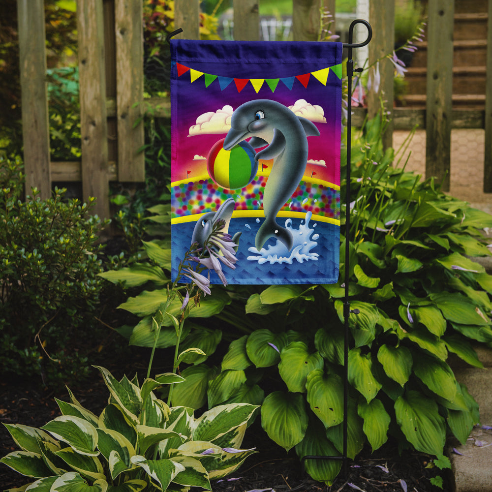 Dolphins performing for the crowds Garden Flag Mailbox Decorative Yard Banner Outside Patio Artwork for Flower Beds, Garden Size, Multicolor