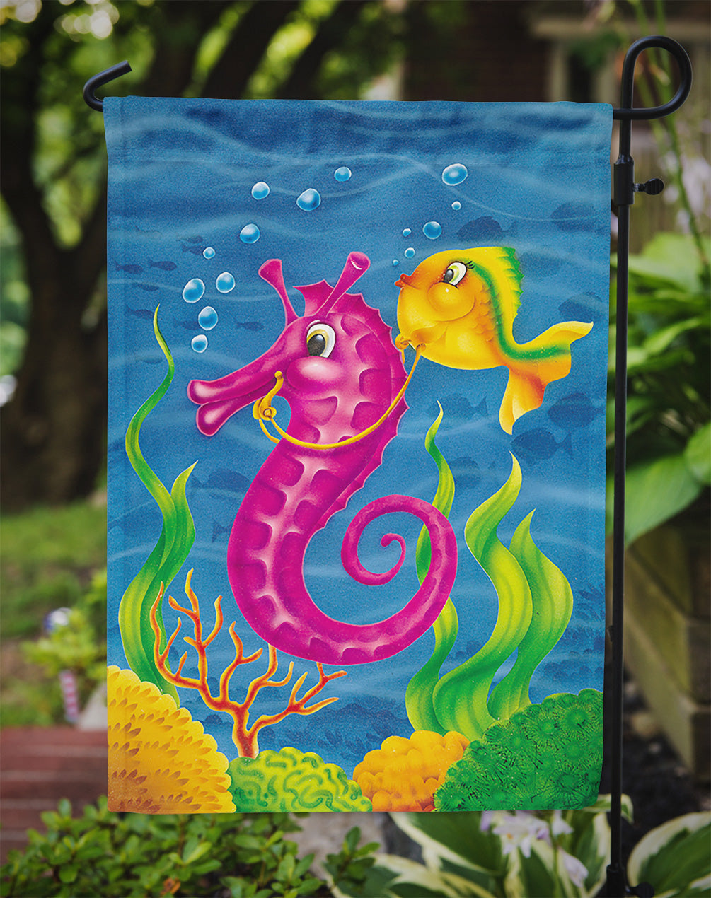 Seahorse Ride Garden Flag Mailbox Decorative Yard Banner Outside Patio Artwork for Flower Beds, Garden Size, Multicolor