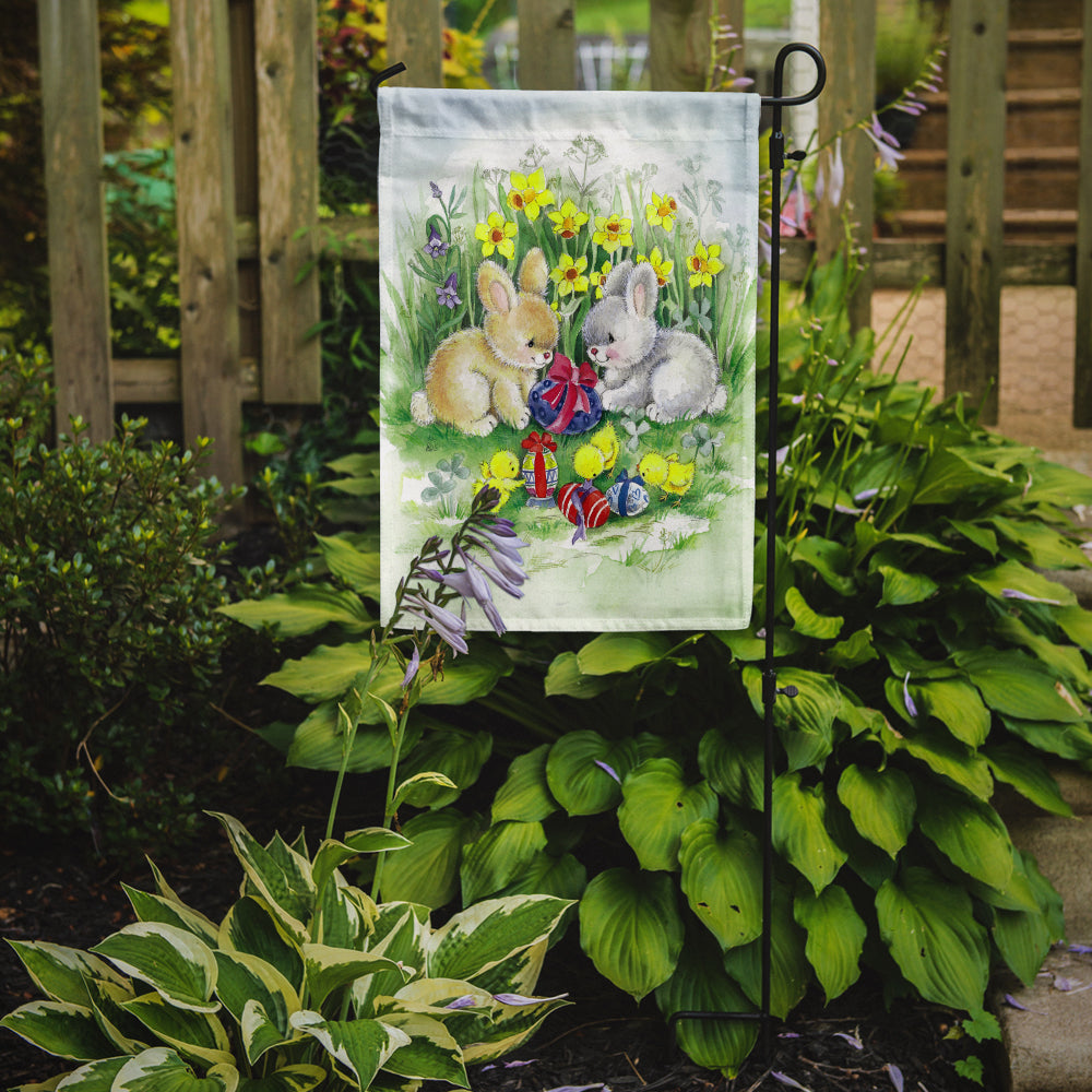 Easter Bunnies with Eggs Garden Flag Mailbox Decorative Yard Banner Outside Patio Artwork for Flower Beds, Garden Size, Multicolor