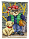 Teddy Bear and his Lab Garden Flag Mailbox Decorative Yard Banner Outside Patio Artwork for Flower Beds, Garden Size, Multicolor