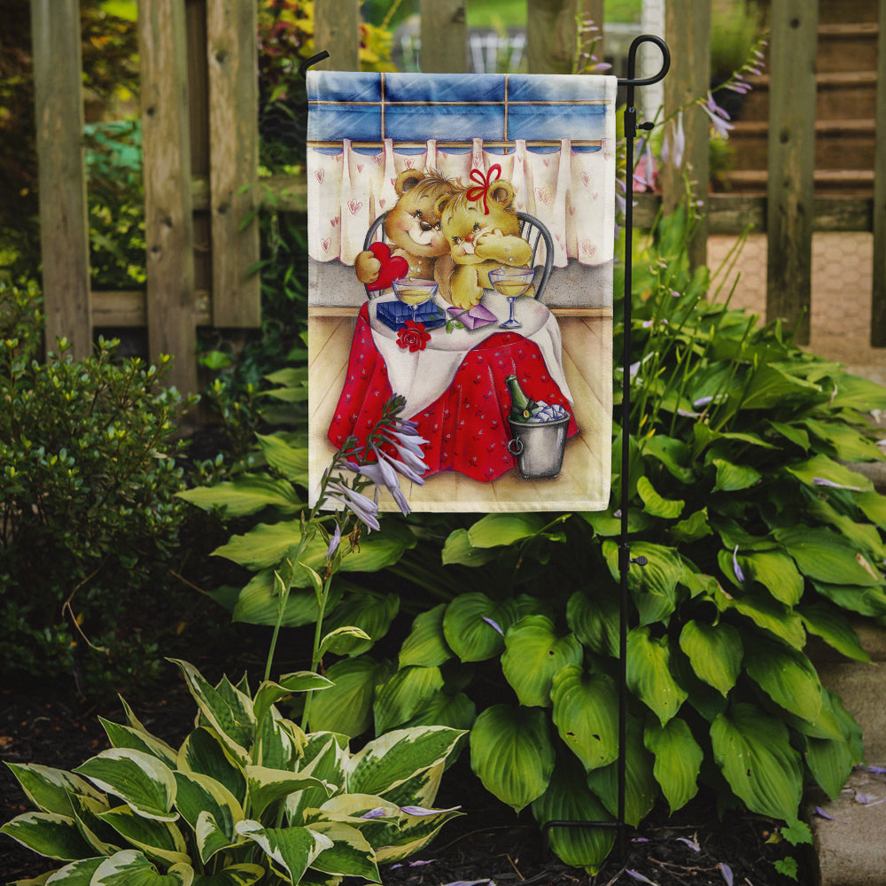 Teddy Bears In Love Valentine's Day Garden Flag Mailbox Decorative Yard Banner Outside Patio Artwork for Flower Beds, Garden Size, Multicolor
